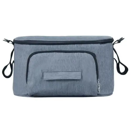 Produktbild: Sauberer und sicherer multifunktionaler Kinderwagen-Organizer, Baby-Kinderwagen-Tasche, Baby-Kinderwagen-Aufbewahrungstasche, Milchflaschen zur Aufbewahrung von(grau, Mit Riemen)