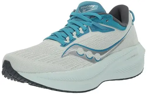 Produktbild: Saucony Damen Triumph 21 Laufschuhe Neutralschuh Weiß - Hellblau 38,5