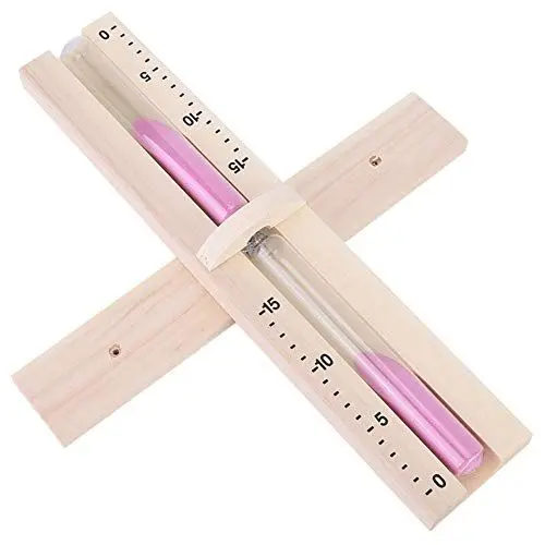 Produktbild: Sauna Sanduhr, 15 Minuten Sanduhr mit Rosa Sand, Hitzebeständige Holz Uhr zum Drehen für Saunaräume und Kürzere Sitzungen,