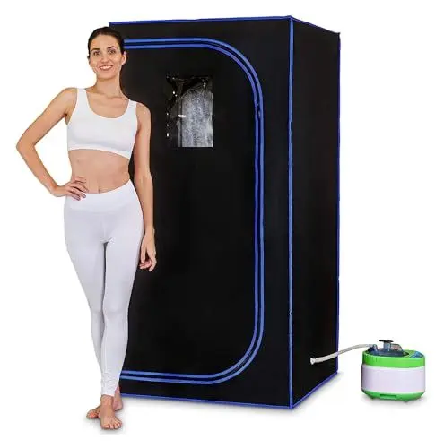 Produktbild: Saunadecke, Sauna, tragbare Sauna für zu Hause, Ganzkörper-Zelt in größerer Größe for die Sauna, ein persönliches Home-Spa, 4-Liter-Dampfgarer, lindert Schlaflosigkeit, Stahlrohr-Unterstützung, Portba