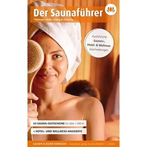 Produktbild: Saunaführer 2022 - Saunabuch Region Thüringen, Halle, Leipzig & Chemnitz - Über 900 Euro sparen in 59 Saunen (Sauna Gutscheine gültig bis Januar 2024) - Gutscheinbuch