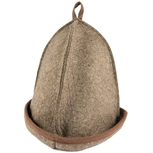 Produktbild: Saunahut - Farbe braun - für kleinen Kopfumfang - 100% Wollfilz - Saunamütze aus Filz für Damen und Herren