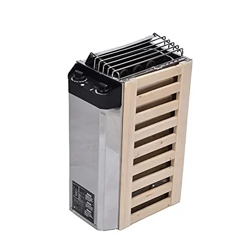 Produktbild: Saunaofen, 3,6 KW, Interne Steuerung, Temperaturverstellbar, Elektrischer Saunaofen aus Edelstahl, Nass- und Trocken Saunaofen für Zuhause, Hotel, Spa, Dampfbad, Bad, Dusche