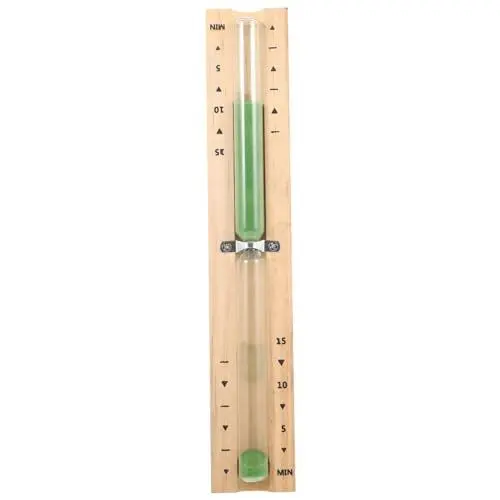 Produktbild: BESPORTBLE Sauna-timer Aus Glas 15-minuten-sanduhr Holzsockel Für Sauna-
