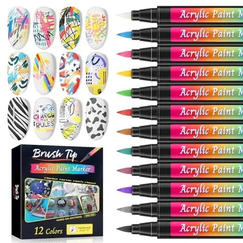 Produktbild: Saviland 12 Farben 3D Nagellackstift Set, Nagelkunststift DIY Linie Malen Nagelkunst Graffiti, Nagelspitze Nail Art Stifte Beauty Schmücken Maniküre Werkzeuge Nageldesign (Wasserdicht Schnelltrocknend