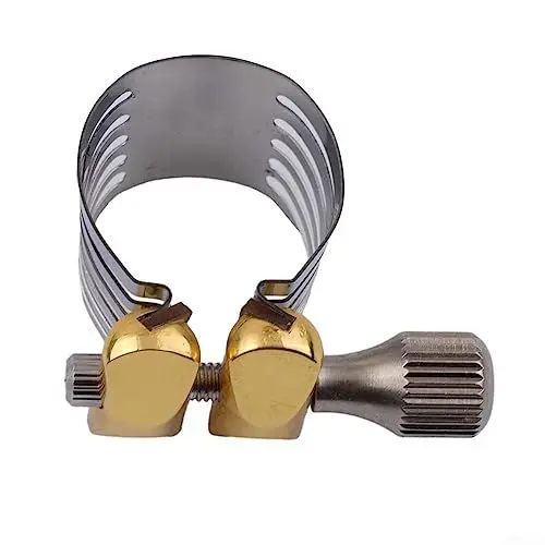 Produktbild: Saxophon Mund-Clips, Metall, verstellbar, Saxophon, Blattschraube, Clip für Tenor, Alt, Sopransaxophon, Mundstück, Sopran