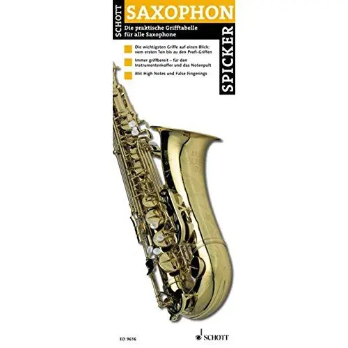Produktbild: Saxophon-Spicker. Die praktische Grifftabelle für Saxophone: Die praktische Grifftabelle für alle Saxophone. Saxophon.