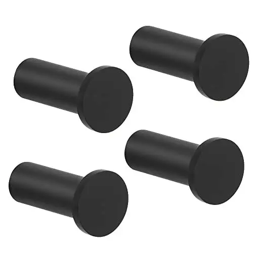 Produktbild: SAYAYO Garderobenhaken Schwarz, Kleiderhaken Wand Haken zum Schrauben Handtuchhaken Edelstahl Wandhaken Garderobe, 4 Stück Kleiderhaken Schwarz für Badezimmer, Küche, Schlafzimmer, EGOY001Y-B-4P