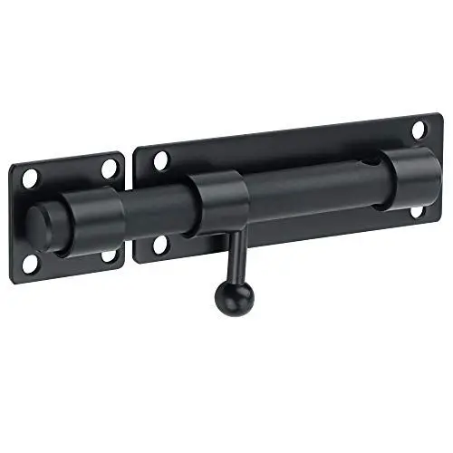 Produktbild: SAYAYO Türriegel Schwarz Bolzenriegel Edelstahl Riegelschloss Schlossriegel Torriegel Abschließbar 150mm Riegel für Tor, Fenster, Zaun, EMS8000-B