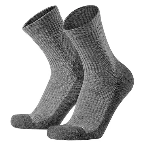 Produktbild: Saztins 1 Paar Merino Wandersocken für Herren Damen, Atmungsaktiv Crew Sportsocken 43-46 39-42 (DE/NL/SE/PL, Numerisch, 39, 42, Regular, Regular, Grau)