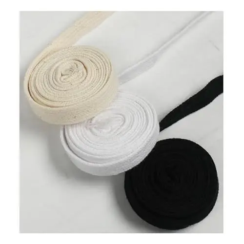 Produktbild: Sbivih 5M 10mm Baumwollseil, Flaches Hohlseil Geflochtenes ，Hutseil, Taschenseil, Kleidung Zubehör Seil für Nähen, Hut, Schnürsenkel DIY (weiß)
