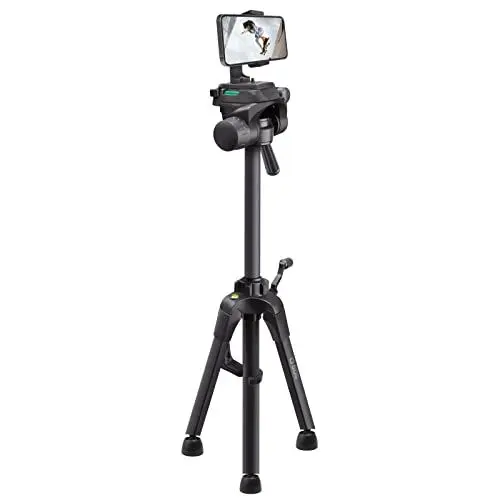 Produktbild: SBS Smartphone-Stativ mit Wasserwaage, Stativ ausziehbar bis zu 137 cm, Stativ für Spiegelreflexkamera, GoPro, iPhone, Samsung, Oppo, Xiaomi, inklusive Tasche