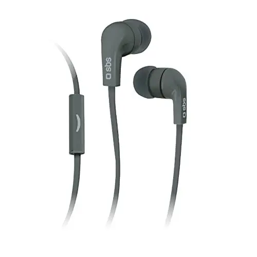Produktbild: SBS S.p.a. TEFLAT2INEARK In-Ear stereo Ohrhörer Studiomix 30, universal jack 3,5 mm mit Flat Kabel und answer button schwarz