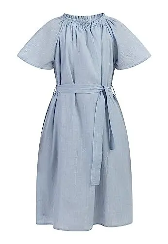 Produktbild: Scabbo Mädchen (Kids) Mädchen Sommerkleid 82933817, Hellblaue Dünne Streifen, 128