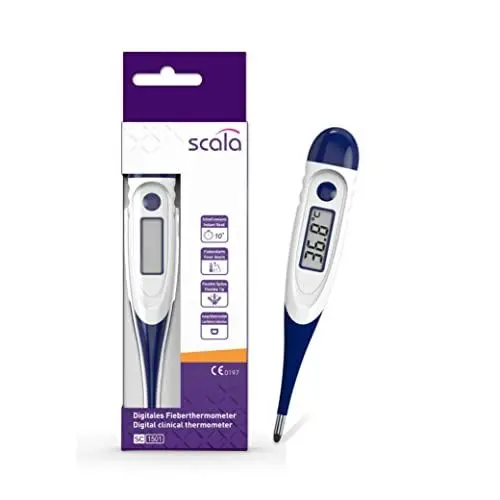 Produktbild: scala SC 1501 blau Flex Speed 10 Sec. Digitales Fieberthermometer für Kinder, Babys und Erwachsene, orale und rektale Messung, präzise, schnell, sicher