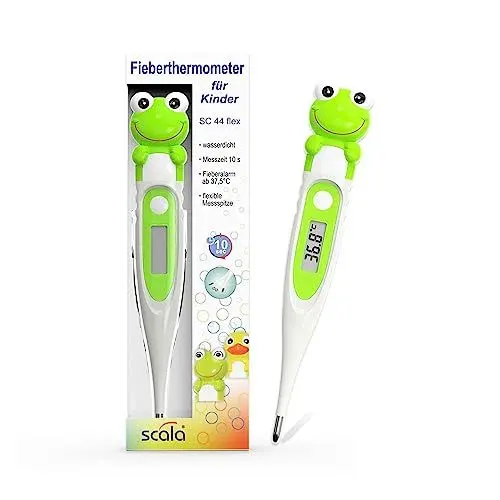 Produktbild: scala SC 44 flex Speed 10 Sec. digitales FieberthermometerFrosch für die schnelle zuverlässige Messung der körpertemperatur von Kleinen Kindern und Babies