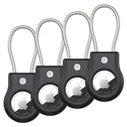 Produktbild: SCALLOP 4er Pack Airtag-Schlüsselanhänger, Airtag-anhänger mit Drahtkabel Stabiler Schutz,Airtag Hülle Kompatibel mit Apple Airtag für Schlüsselanhänger, Schlüssel, Gepäck