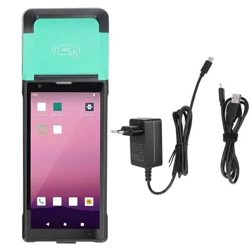Produktbild: Scan-Druckgerät, Tragbarer 6-Zoll-Touchscreen-Scanner-Drucker 1D-2D-Scannen 100-240 VAC (EU-Stecker)