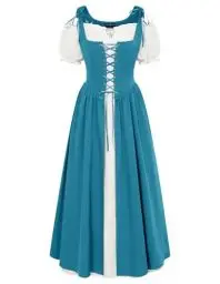 Produktbild: SCARLET DARKNESS Gothic Steampunk Piraten Kostüm Cosplay Halloween Karneval Festlich Zigeuner Kostüm Blau XL