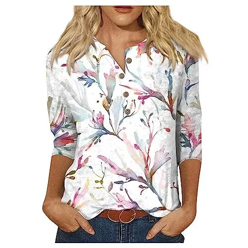 Produktbild: Damen Tshirt 3/4 Arm Gray T-Shirt Kinder Tshirts Damen T-Shirt Schwarz Damen Shirt Polo Shirt Tshirt Basic Shirt Damen