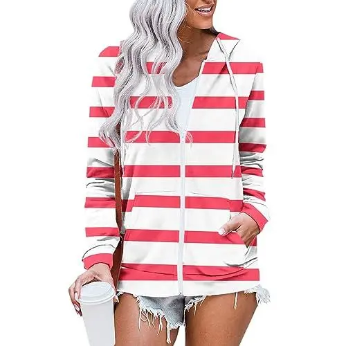 Produktbild: SCBFDI Damen Sweatjacke mit Kapuze Fleecemantel Damen Sweatshirt Jacke Winter Damen College Jacke Damen Hausjacke Damen Winter Hoodie Damen Gefüttert Sweatshirt Jacke Damen Rot Xl