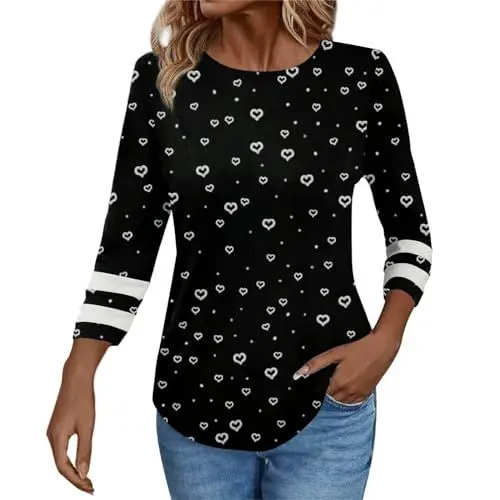 Produktbild: SCBFDI Festliche Blusen Damen Oberteile Damen Sommer Sexy Hemd Damen Blusenshirt Damen Bluse Damen Kurzarm T-Shirts Und Tops Shirt Damen 3/4 Arm Damentunikas Grosse Gr?Ssen Compression Shirt T-Shirt