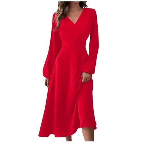 Produktbild: SCBFDI 50Er Jahre Kleid Pailettenkleider für Damen Goldenes Kleid Damen Party Kleider Damen Elegant Kleid Grau Kleid Schwarz Lang Kleid Gast Hochzeit Damen Abendkleider Elegant Rot XL