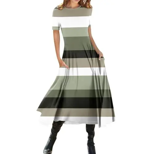 Produktbild: SCBFDI Sommerkleid Damen Elegant Boho Kleidung Damen Rotes Kleid Damen Partykleider Damen Little Black Dress Kleid Damen Schwarz Elegant Damen Kleid Schwarz Elegant Kleid Frühling Grau S