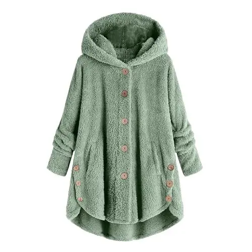 Produktbild: SCBFDI Winterjacke Damen Dünn Wintermantel Teddy 3 In 1 Jacke Damen Daunenjacken Winter Coat Women Winterjacke Rot Damen Wärmejacke mit Akku Winterjacke Damen Teddyjacke, Daunenjacken Grün L