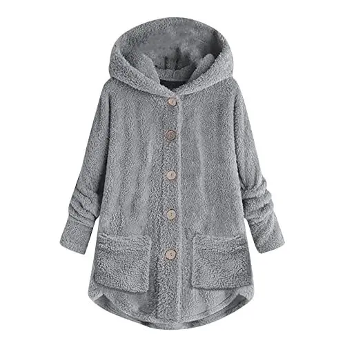 Produktbild: SCBFDI Winterjacke Damen Pink Winterjacke Damen Warm Winterjacke Damen Rosa Fashion Damen Wollmantel Damen Schwarz Trachtenjacke Damen Grau Steppjacke 164 Mädchen Wintermantel Rostrot Grau S