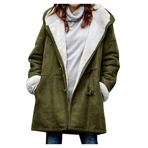 Produktbild: SCBFDI Winterjacke Weiß Wintermantel Damen Wolle Winter Jacke Damen Xxl Extra Warm Teddyjacke, Fleecejacke Damen Beige Mantel Damen Wintermantel Reiten Wintermantel Stepp Daunenmantel Multi 5Xl