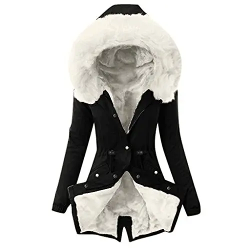 Produktbild: SCBFDI Wintermantel Beige Damen Wintermantel Gelb Winter Mantel Frauen Fleecejacke Winterjacke Damen Oliv Mädchen Wintermantel Fleece Jacken Winterjacke Damen Warm Winterjacke Damen Weiß 2Xl