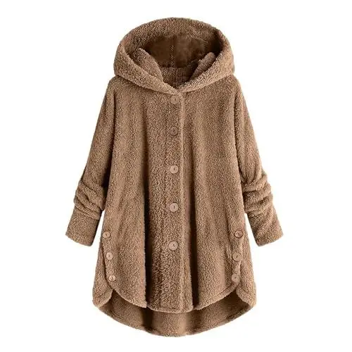 Produktbild: SCBFDI Wintermantel Reiten Wintermantel Braun Damen Winterjacke Damen Hellblau Wintermantel Lang Damen Winterjacke Damen Oversized Wattierte Jacke Damen Outdoor-Softshelljacken Braun Xl