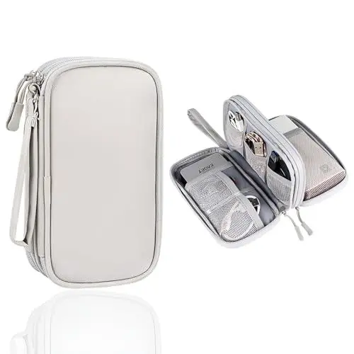 Produktbild: SCDZY Kabeltasche Organizer, Doppelte Elektronische Tasche Reise Kabel Organizer Elektronik Zubehör Tasche Wasserdicht Kabeltasche Klein für Handy Kabel Festplatte (Grau)