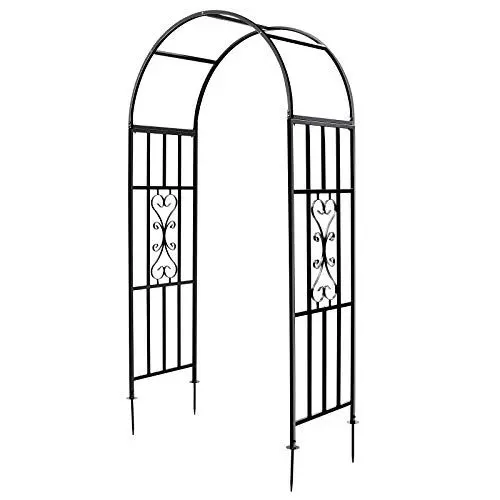 Produktbild: SCENDOR GARDEN 114 cm x 210 cm Rosenbögen, Gebogene Metall-Dauerhafte Eisen Rankhilfe Pflanzenständer für den Außenbereich Rosenlaubengarten Kletterpflanzen Hochzeitsbögen Zeremonie