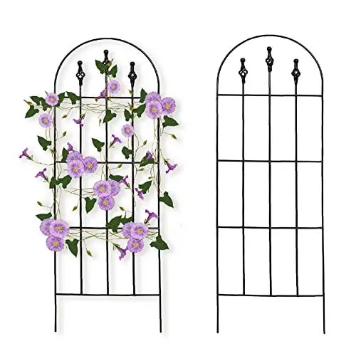 Produktbild: SCENDOR GARDEN 120CM x 40,5CM Rankgitter, Schwarzes Gartenmetall Rankgitter, Stabile Rankhilfen für Kletterpflanzen im Freien, 2er Pack