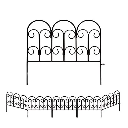 Produktbild: SCENDOR GARDEN 5er Set Gartenzaun, 45 x 40 x 0,8 cm Gartenzaun aus Eisen, Tierbarriere, Drahtzaun für den Hinterhof, Gartenbegrenzung, Blumenzaun, Außenzäune für die Landschaftsgestaltung