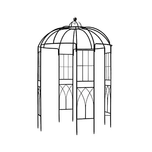 Produktbild: SCENDOR GARDEN Rosenbogen aus Eisen, 271 x 207 x 207 cm, Gartenlaube, Rosenpavillon, romantischer Gartenpavillon für Kletterpflanzen, Jasmin Hochzeitsbogen