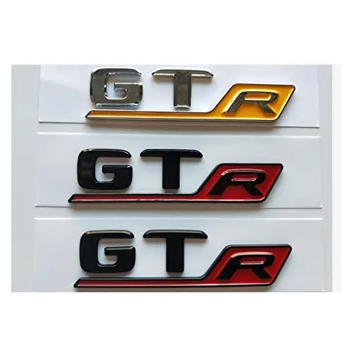 Produktbild: SCHAAN Chrom-Schwarze Buchstaben GTR-Kofferraum-Embleme Abzeichen Aufkleber passend for Mercedes Benz C190 X290 R190 Coupe Cabrio AMG GT GTR Autoaufkleber (Size : Gloss Black(red R))