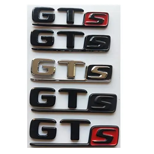 Produktbild: SCHAAN Chrom, matt, glänzend, Schwarze Buchstaben, Kofferraumabzeichen, Embleme, Aufkleber, passend for Mercedes Benz X290 C190 R190 AMG GT Autoaufkleber (Size : Gloss Black(All))