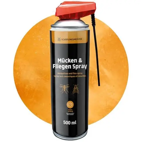 Produktbild: Schädlingsmeister Mücken & Fliegen Spray - 500 ml - Mit Rüsselaufsatz - Mückenspray Fliegenspray - Anti Mücken - Insektizid - Gegen Mücken - Anti Mückenspray - Moskito Spray - Anti Fliegen