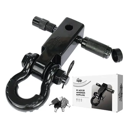 Produktbild: Schäkelempfänger 2 Zoll, 45,000 Lbs Bruchfestigkeit Heavy Duty Receiver Mit Diebstahlsicherung&Schraubstift 3/4 Schäkel, Wohnmobil Anhängerkupplung, Abschleppen Für Fahrzeugrückgewinnung Off-Road