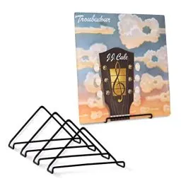 Produktbild: Schallplatten Wandhalterung | 4 Stück | Vinyl Aufbewahrung | Farbe Matt Schwarz Metall | Vinyl Wandhalterung | Schallplatten Zubehör und Vinyl Regal | Schallplatten Deko für die Wand