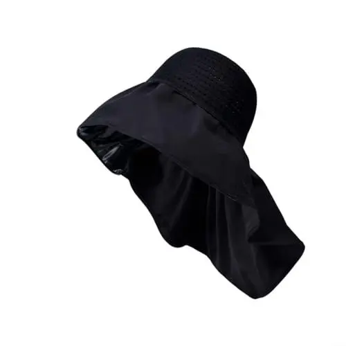 Produktbild: Schalmütze mit Großer Krempe, Damen-Sonnenschutzmütze im Freien, Vielseitige Angelmütze, Sommermütze, Faltbare Mütze, Anti-UV-atmungsaktiver Sonnenschutz, Breite Krempe(Beige)
