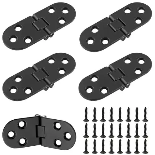 Produktbild: Sunshine Smile Edelstahl Scharniere Klappbar 80mm × 30mm, 2 Blätter, Schwarz, Poliert, Lackiert, Modern, Türhalterung (4 Stück)