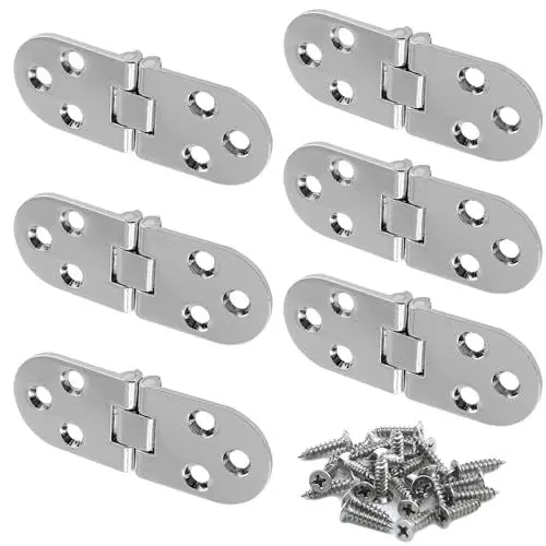 Produktbild: Scharniere Klappbar 80mm × 30mm,Edelstahl zwei Blättere Scharniere mit Schrauben,Edelstahl Scharniere Klappbar, Geeignet für Türen,Fenster,Schränke(6 Stück)