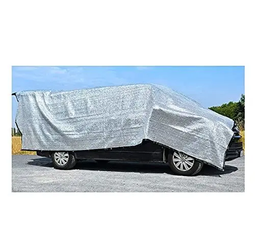Produktbild: Schattennetz Auto Hund 4x6 m – Alu Hitzeschutz mit Ösen – UV-Sonnenschutznetz & luftdurchlässiges Alunetz 6x4 m – Schattennetz Camping, Urlaub, Sport – Aludecke Auto Alunetz 6x4