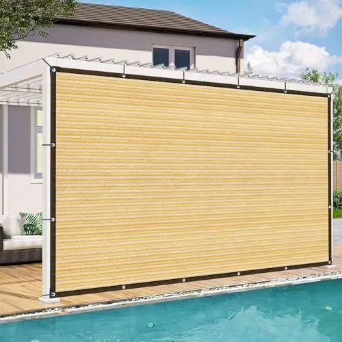 Produktbild: Schattiernetz Schattierungsnetz Garten, 3x3m Beige Schattennetz mit Ösen, 85%-90% UV-Beständiges, für Garten Pflanze Gewächshaus Scheune Außen Hof