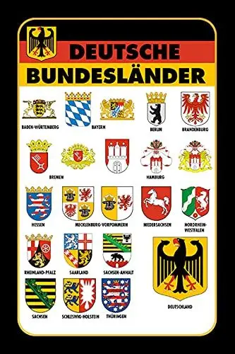 Produktbild: Schatzmix Blechschild Spruch Deutsche Bundesländer Wappen Stadtwappen Metallschild Wanddeko 20x30 tin Sign