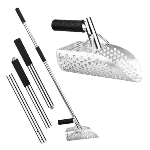 Produktbild: Schaufel für Metalldetektion, Strandschatzsuche - ergonomisches und hochwertiges Design mit Edelstahlstab